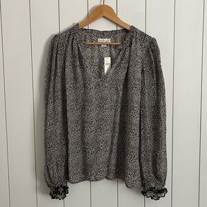 Anthropologie Velvet by Graham & Spencer Leopard Print Blouse